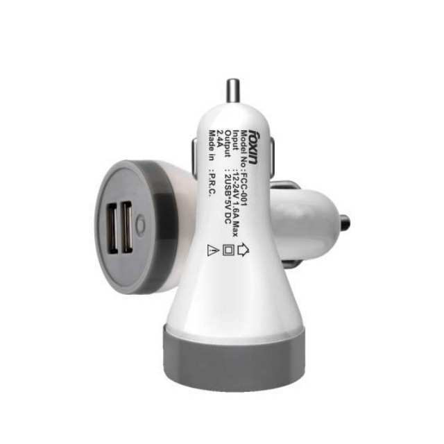 Foxin FCC-001 Dual USB Port Car Charger 2.4A