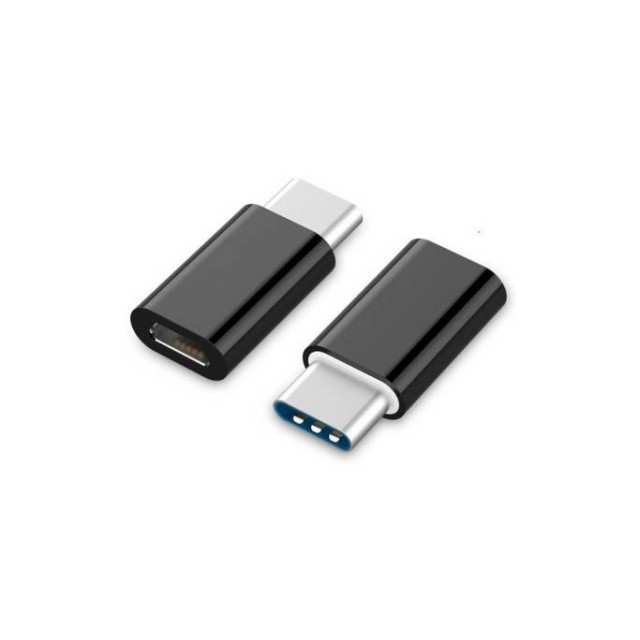 Black Micro USB to Type C Charging Conveter