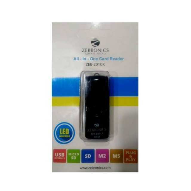 USB Card Reader Micro SD/M2/SD/MS Black – Zebronics